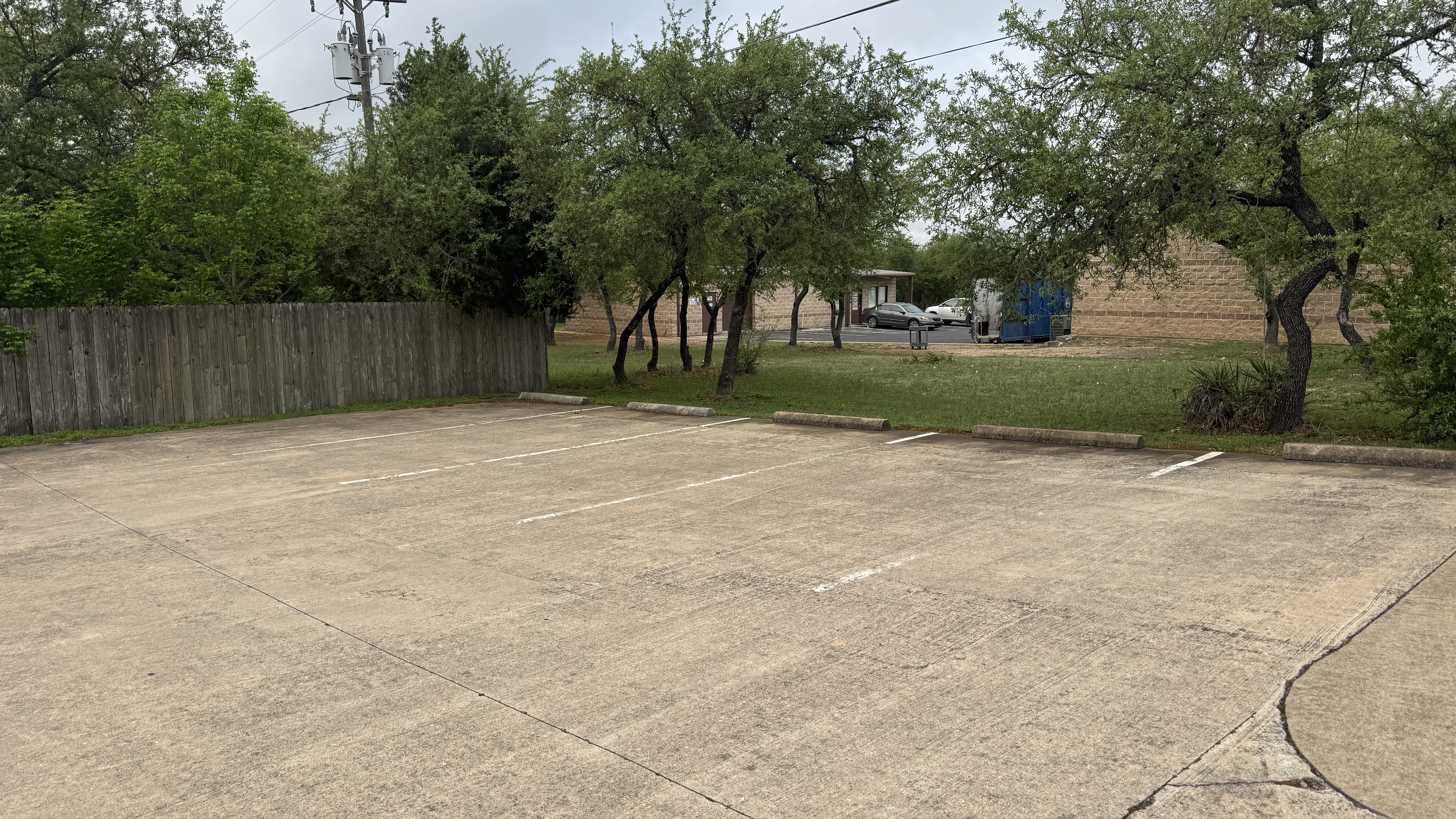 Before - faded parking lot lines